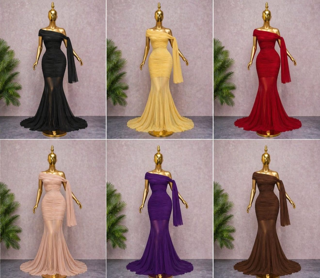 Off shoulder mesh dress - Image 1